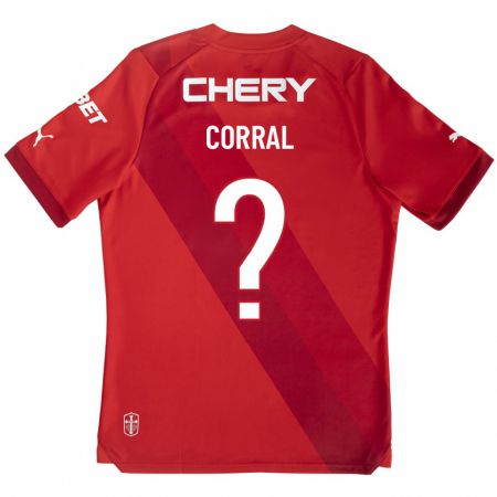 Kandiny Kinder Diego Corral #0 Rot Auswärtstrikot Trikot 2023/24 T-Shirt