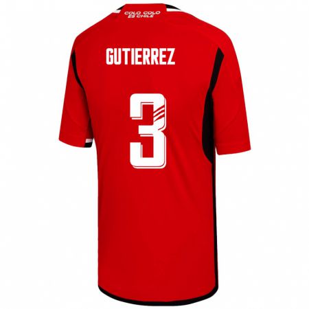 Kandiny Kinder Daniel Gutiérrez #3 Rot Auswärtstrikot Trikot 2023/24 T-Shirt