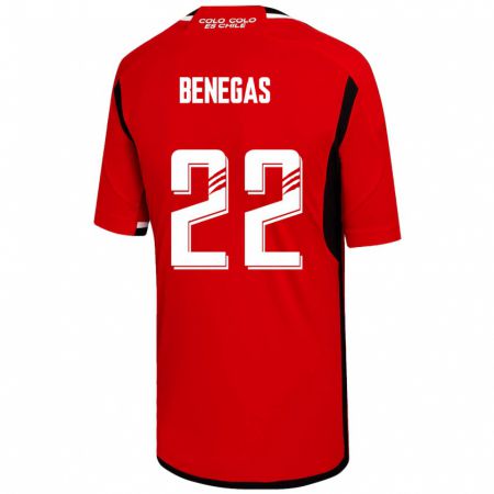 Kandiny Kinder Leandro Benegas #22 Rot Auswärtstrikot Trikot 2023/24 T-Shirt