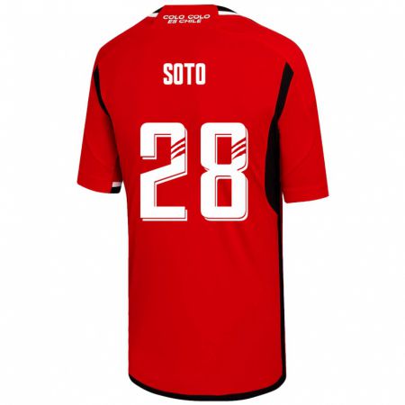 Kandiny Kinder Lucas Soto #28 Rot Auswärtstrikot Trikot 2023/24 T-Shirt