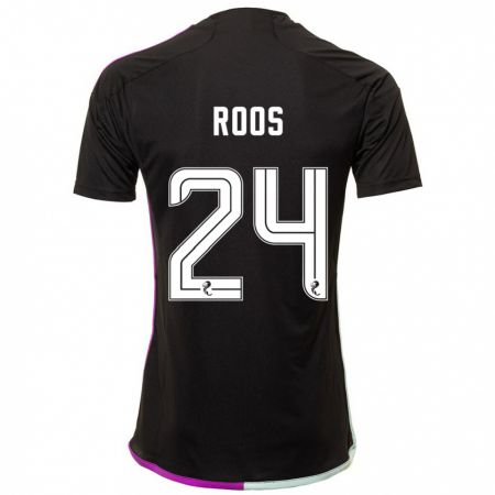 Kandiny Kinder Kelle Roos #24 Schwarz Auswärtstrikot Trikot 2023/24 T-Shirt