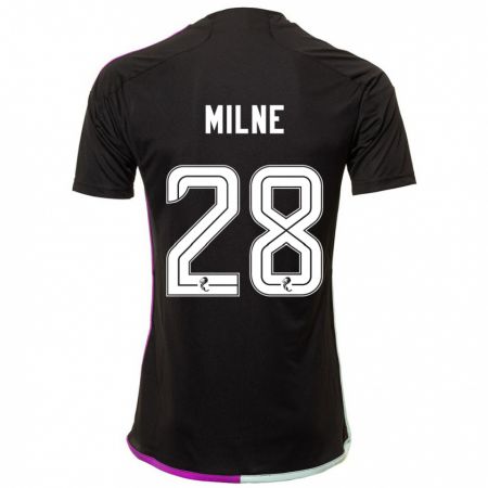 Kandiny Kinder Jack Milne #28 Schwarz Auswärtstrikot Trikot 2023/24 T-Shirt