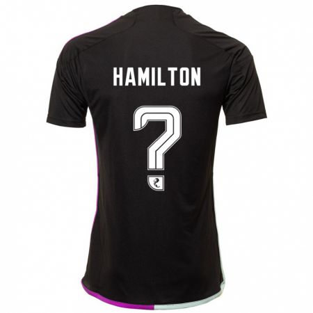 Kandiny Kinder Brendan Hamilton #0 Schwarz Auswärtstrikot Trikot 2023/24 T-Shirt
