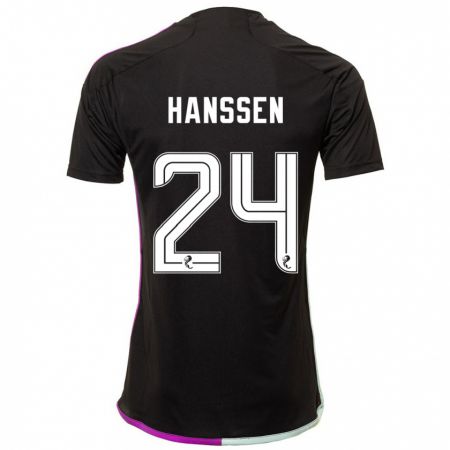 Kandiny Kinder Nadine Hanssen #24 Schwarz Auswärtstrikot Trikot 2023/24 T-Shirt