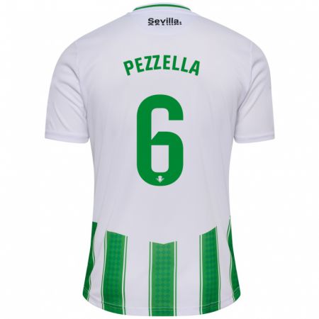 Kandiny Herren Germán Pezzella #6 Weiß Heimtrikot Trikot 2023/24 T-Shirt