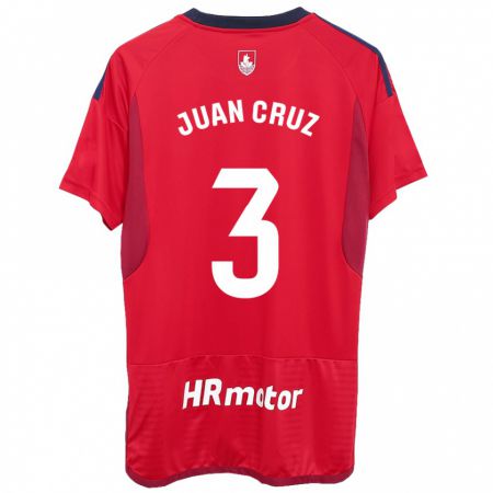 Kandiny Herren Juan Cruz #3 Rot Heimtrikot Trikot 2023/24 T-Shirt