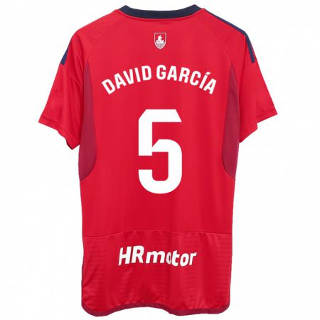 Kandiny Herren David García #5 Rot Heimtrikot Trikot 2023/24 T-Shirt