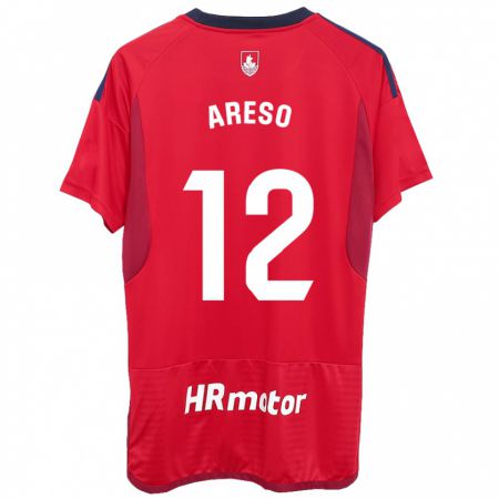 Kandiny Herren Jesús Areso #12 Rot Heimtrikot Trikot 2023/24 T-Shirt