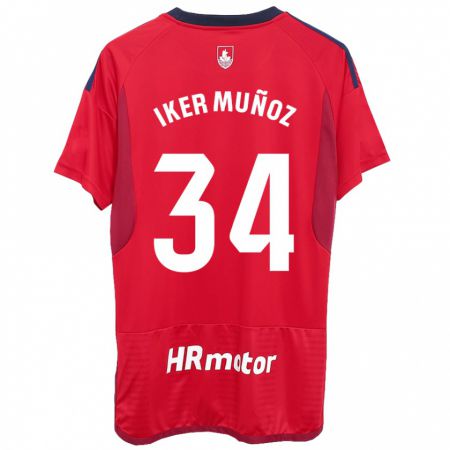 Kandiny Herren Iker Muñoz #34 Rot Heimtrikot Trikot 2023/24 T-Shirt