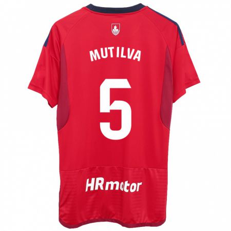 Kandiny Herren Christian Mutilva #5 Rot Heimtrikot Trikot 2023/24 T-Shirt