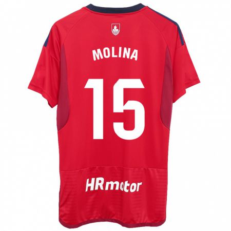 Kandiny Herren Guillem Molina #15 Rot Heimtrikot Trikot 2023/24 T-Shirt