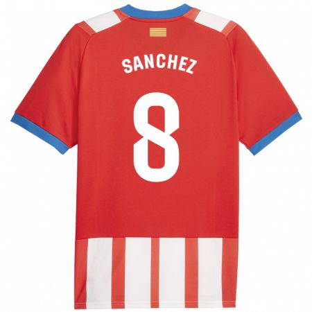 Kandiny Herren Miguel Ángel Sánchez #8 Rot-Weiss Heimtrikot Trikot 2023/24 T-Shirt