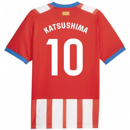 Kandiny Herren Shinnosuke Katsushima #10 Rot-Weiss Heimtrikot Trikot 2023/24 T-Shirt