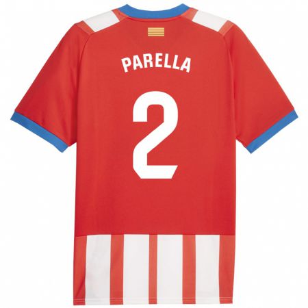 Kandiny Herren Virginia Parella #2 Rot-Weiss Heimtrikot Trikot 2023/24 T-Shirt