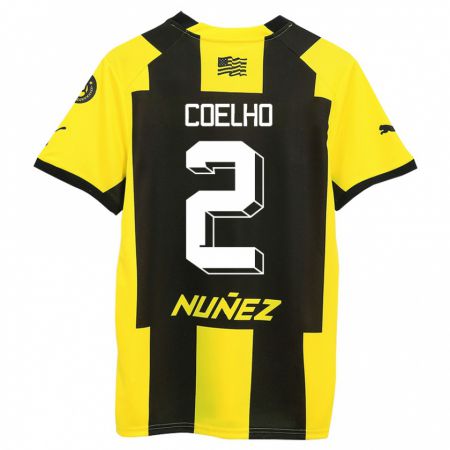 Kandiny Herren Léo Coelho #2 Gelb Schwarz Heimtrikot Trikot 2023/24 T-Shirt