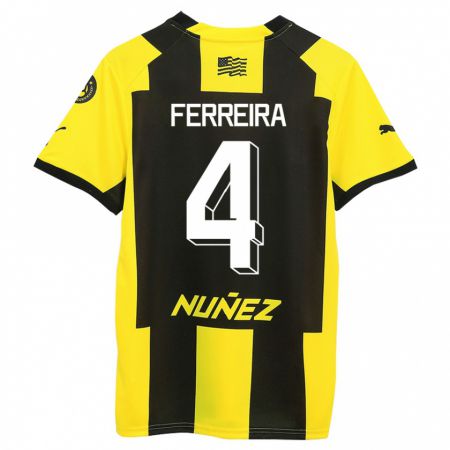 Kandiny Herren Joaquín Ferreira #4 Gelb Schwarz Heimtrikot Trikot 2023/24 T-Shirt