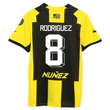 Kandiny Herren Sebastián Rodríguez #8 Gelb Schwarz Heimtrikot Trikot 2023/24 T-Shirt