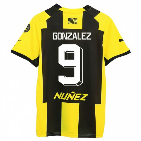 Kandiny Herren Franco González #9 Gelb Schwarz Heimtrikot Trikot 2023/24 T-Shirt
