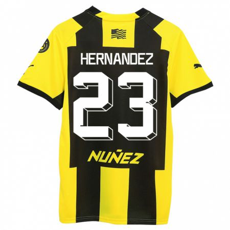 Kandiny Herren Abel Hernández #23 Gelb Schwarz Heimtrikot Trikot 2023/24 T-Shirt