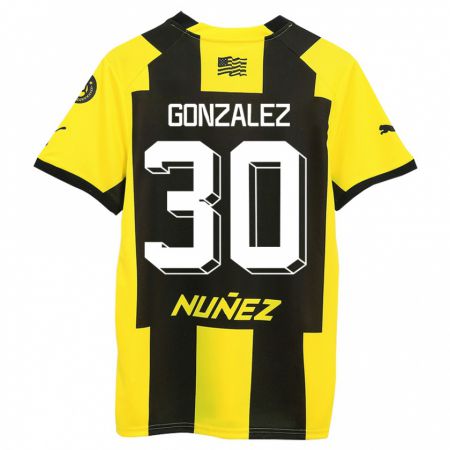 Kandiny Herren Ángel González #30 Gelb Schwarz Heimtrikot Trikot 2023/24 T-Shirt