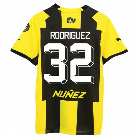 Kandiny Herren Randall Rodríguez #32 Gelb Schwarz Heimtrikot Trikot 2023/24 T-Shirt