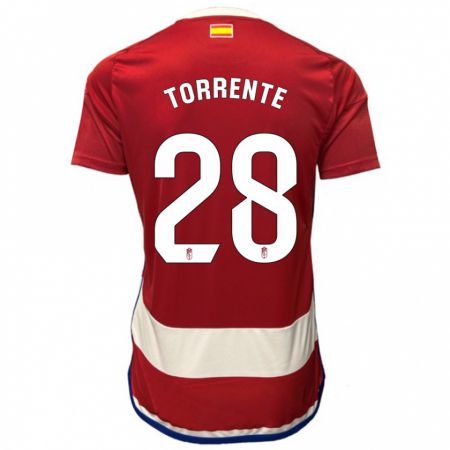Kandiny Herren Raúl Torrente #28 Rot Heimtrikot Trikot 2023/24 T-Shirt