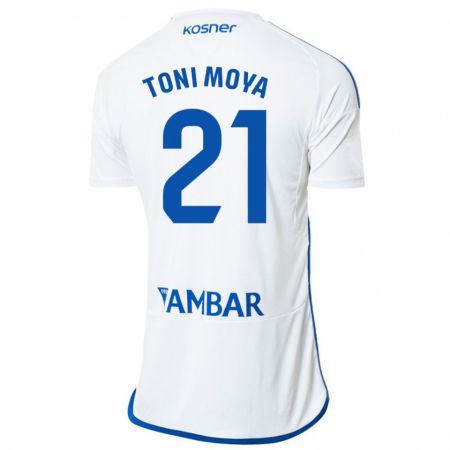 Kandiny Herren Toni Moya #21 Weiß Heimtrikot Trikot 2023/24 T-Shirt