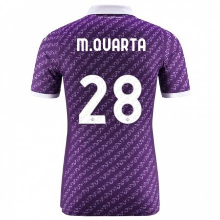 Kandiny Herren Lucas Martínez Quarta #28 Violett Heimtrikot Trikot 2023/24 T-Shirt