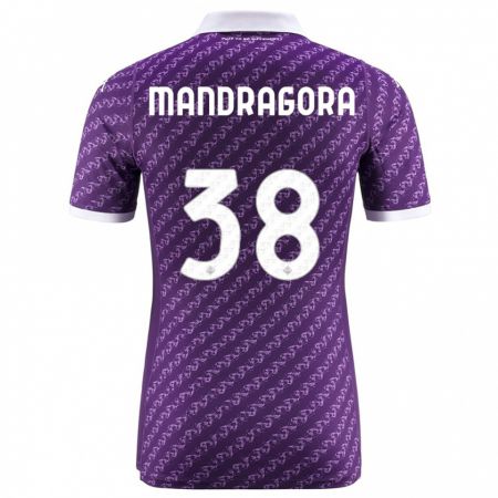 Kandiny Herren Rolando Mandragora #38 Violett Heimtrikot Trikot 2023/24 T-Shirt