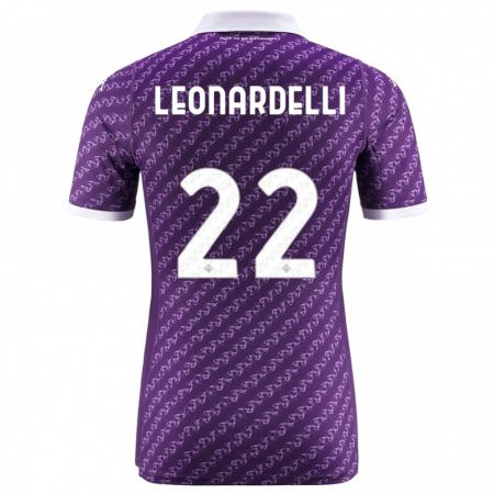 Kandiny Herren Pietro Leonardelli #22 Violett Heimtrikot Trikot 2023/24 T-Shirt