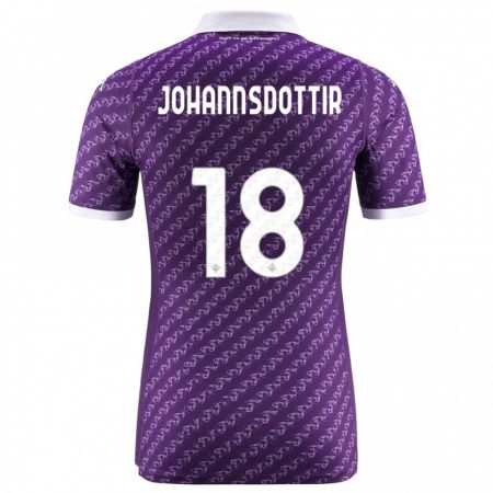 Kandiny Herren Alexandra Jóhannsdóttir #18 Violett Heimtrikot Trikot 2023/24 T-Shirt