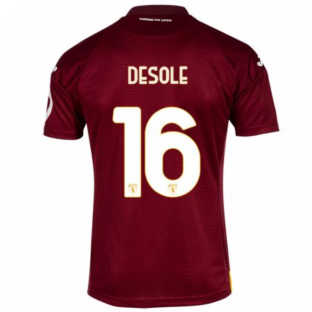 Kandiny Herren Fabio Desole #16 Dunkelrot Heimtrikot Trikot 2023/24 T-Shirt