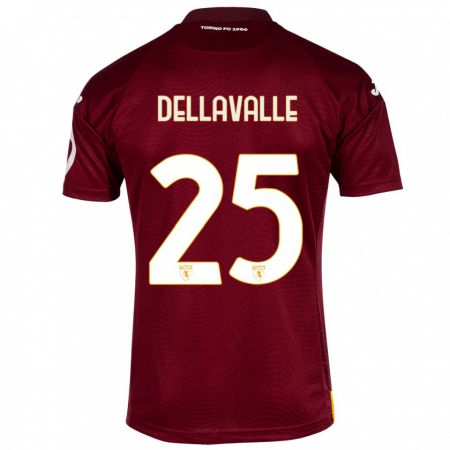 Kandiny Herren Alessandro Dellavalle #25 Dunkelrot Heimtrikot Trikot 2023/24 T-Shirt