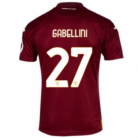 Kandiny Herren Tommaso Gabellini #27 Dunkelrot Heimtrikot Trikot 2023/24 T-Shirt