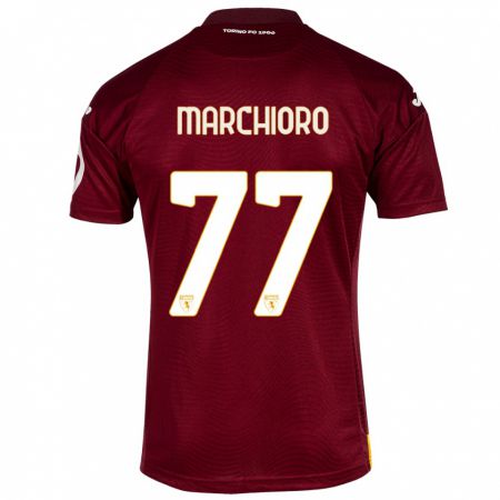 Kandiny Herren Raffaele Marchioro #77 Dunkelrot Heimtrikot Trikot 2023/24 T-Shirt