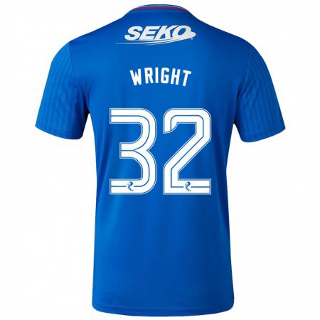 Kandiny Herren Kieran Wright #32 Blau Heimtrikot Trikot 2023/24 T-Shirt