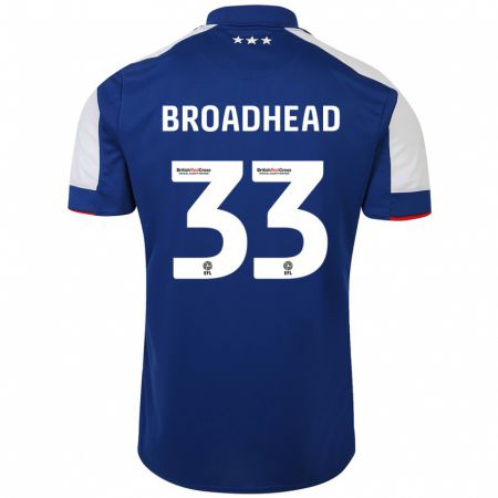 Kandiny Herren Nathan Broadhead #33 Blau Heimtrikot Trikot 2023/24 T-Shirt