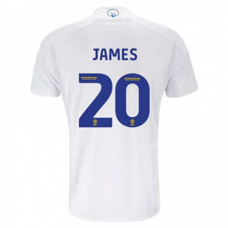 Kandiny Herren Daniel James #20 Weiß Heimtrikot Trikot 2023/24 T-Shirt