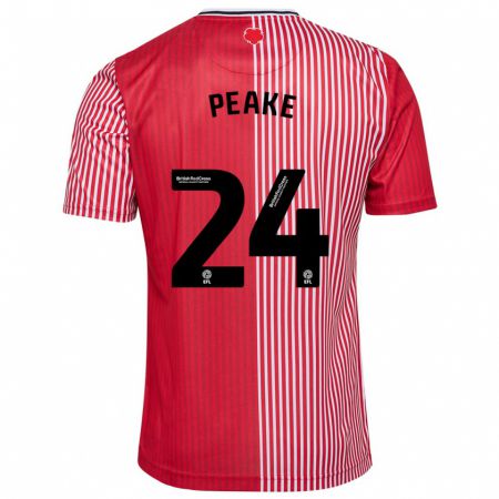 Kandiny Herren Paige Peake #24 Rot Heimtrikot Trikot 2023/24 T-Shirt