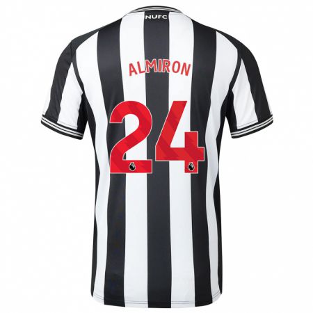 Kandiny Herren Miguel Almirón #24 Schwarz-Weiss Heimtrikot Trikot 2023/24 T-Shirt