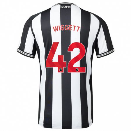Kandiny Herren Charlie Wiggett #42 Schwarz-Weiss Heimtrikot Trikot 2023/24 T-Shirt