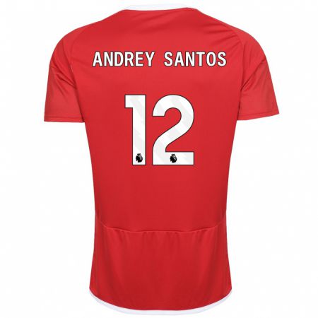 Kandiny Herren Andrey Santos #12 Rot Heimtrikot Trikot 2023/24 T-Shirt