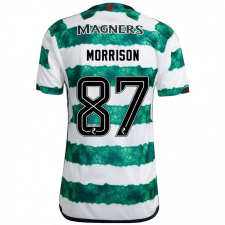 Kandiny Herren Joe Morrison #87 Grün Heimtrikot Trikot 2023/24 T-Shirt