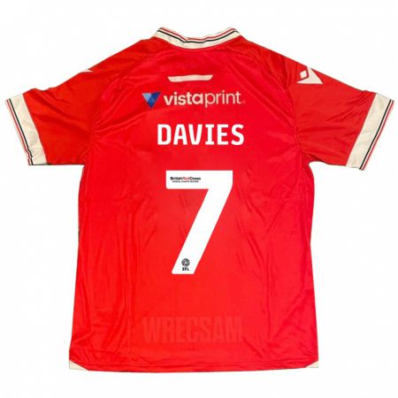 Kandiny Herren Jordan Davies #7 Rot Heimtrikot Trikot 2023/24 T-Shirt