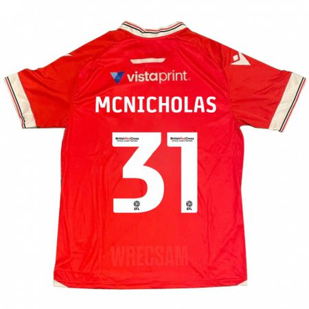 Kandiny Herren Luke Mcnicholas #31 Rot Heimtrikot Trikot 2023/24 T-Shirt