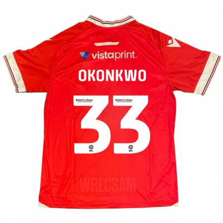 Kandiny Herren Arthur Okonkwo #33 Rot Heimtrikot Trikot 2023/24 T-Shirt