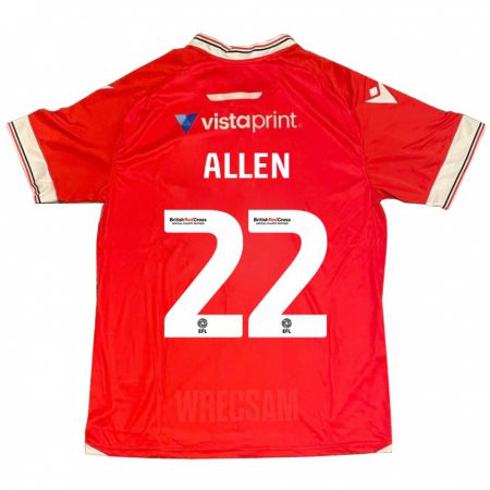 Kandiny Herren Keren Allen #22 Rot Heimtrikot Trikot 2023/24 T-Shirt