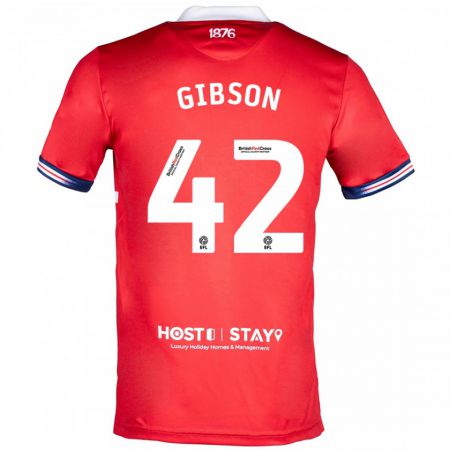 Kandiny Herren Joseph Gibson #42 Rot Heimtrikot Trikot 2023/24 T-Shirt