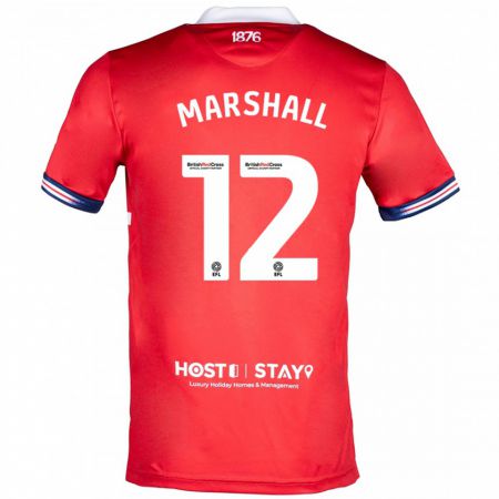 Kandiny Herren Eve Marshall #12 Rot Heimtrikot Trikot 2023/24 T-Shirt