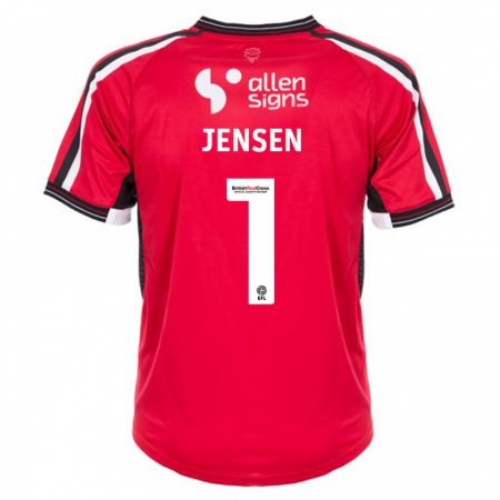 Kandiny Herren Lukas Jensen #1 Rot Heimtrikot Trikot 2023/24 T-Shirt